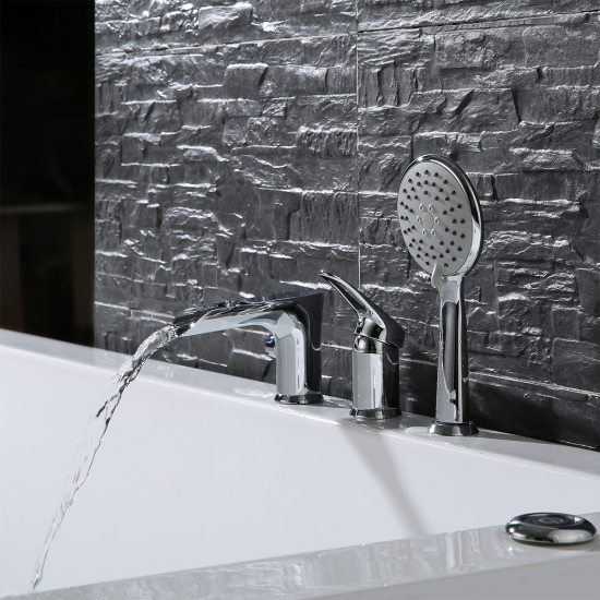 Смеситель на борт ванны LEMARK Omega LM3145C на 3 отверстия, хром 