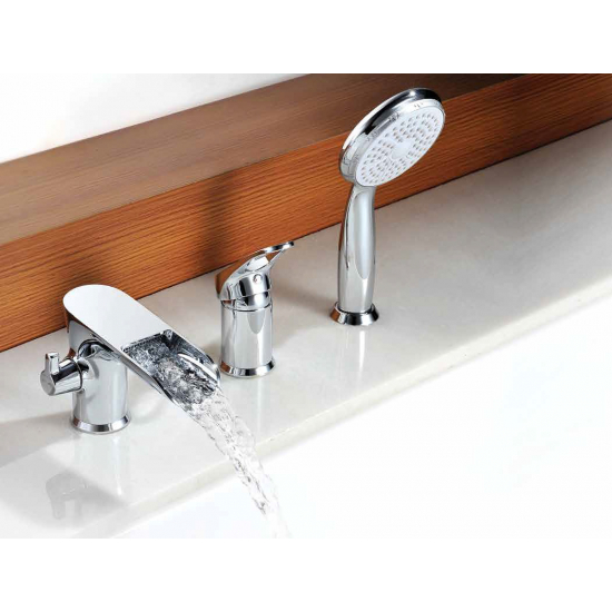 Смеситель на борт ванны LEMARK Omega LM3145C на 3 отверстия, хром 