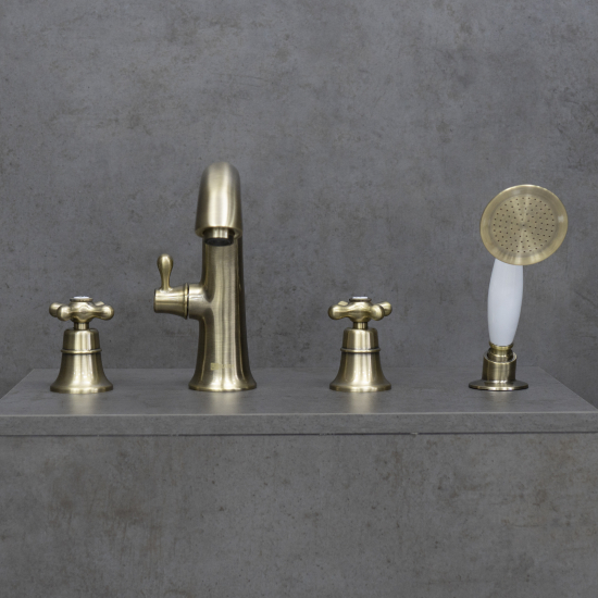 Смеситель на борт ванны LEMARK Vintage LM2841B на 4 отверстия, бронза