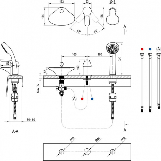 Смеситель на борт ванны RAVAK Rosa-RS 025.00