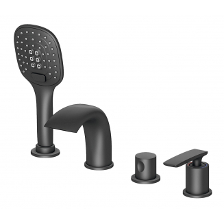 Смеситель на борт ванны TIMO Helmi 4020/03Y на 4 отверстия, чёрный