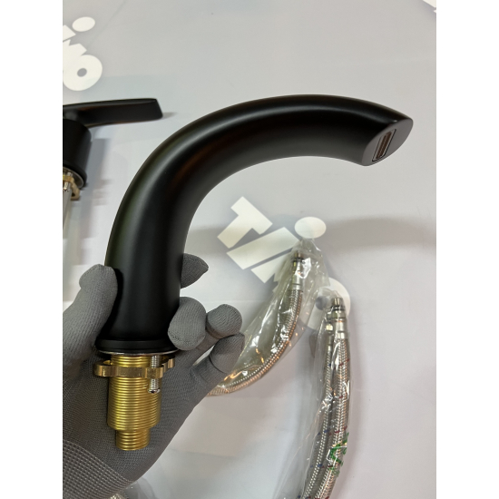 Смеситель на борт ванны TIMO Helmi 4020/03Y на 4 отверстия, чёрный