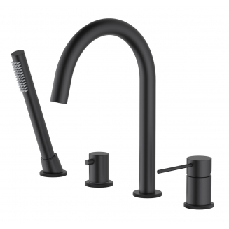 Смеситель на борт ванны TIMO Saona 2320/03Y на 4 отверстия, чёрный