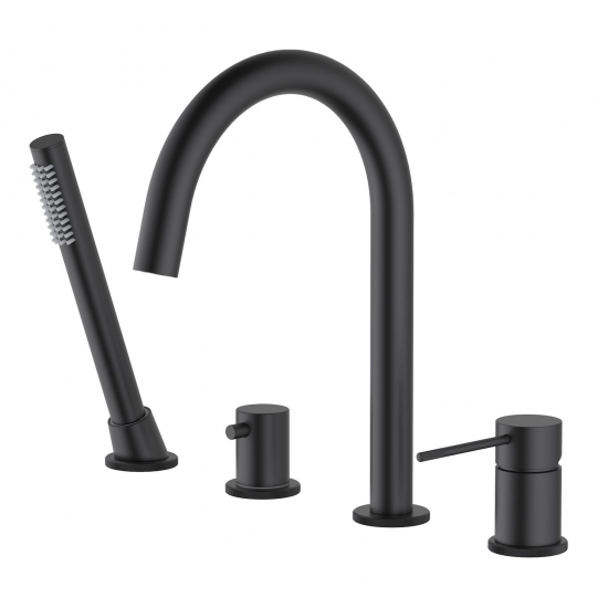 Смеситель на борт ванны TIMO Saona 2320/03Y на 4 отверстия, чёрный