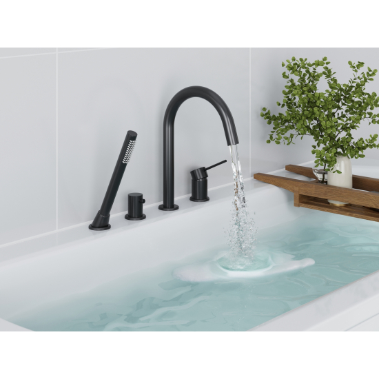 Смеситель на борт ванны TIMO Saona 2320/03Y на 4 отверстия, чёрный