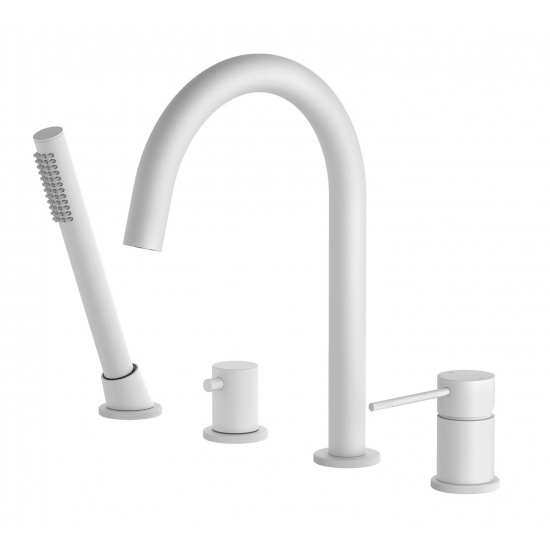 Смеситель на борт ванны TIMO Saona 2320/16Y на 4 отверстия, матовый белый