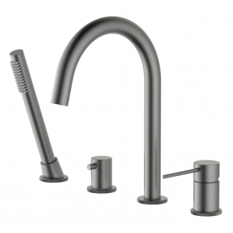 Смеситель на борт ванны TIMO Saona 2320/18Y на 4 отверстия, чёрное золото