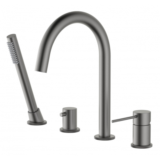 Смеситель на борт ванны TIMO Saona 2320/18Y на 4 отверстия, чёрное золото