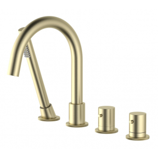 Смеситель на борт ванны TIMO Saona 2330/17Y с термостатом, на 4 отверстия, матовое золото