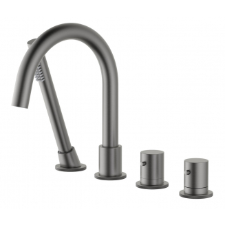 Смеситель на борт ванны TIMO Saona 2330/18Y с термостатом, на 4 отверстия, чёрное золото