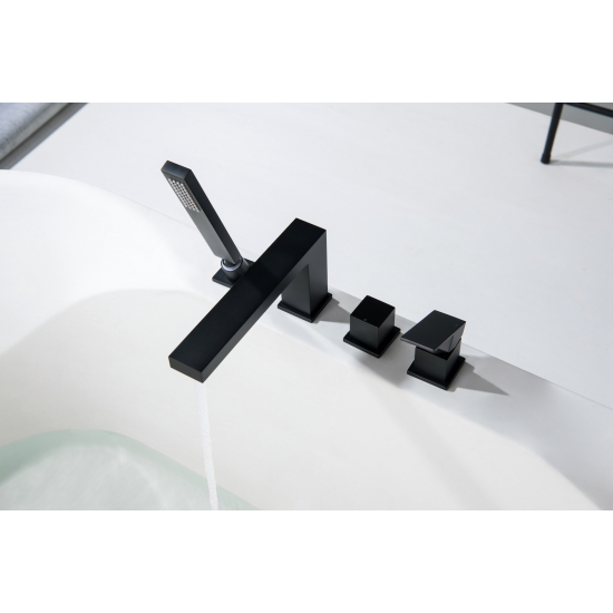Смеситель на борт ванны TIMO Selene 2130/03Y на 4 отверстия, чёрный