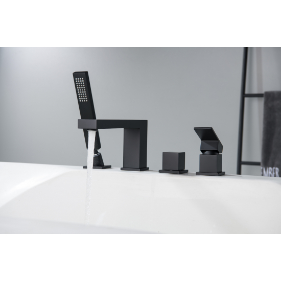 Смеситель на борт ванны TIMO Selene 2130/03Y на 4 отверстия, чёрный