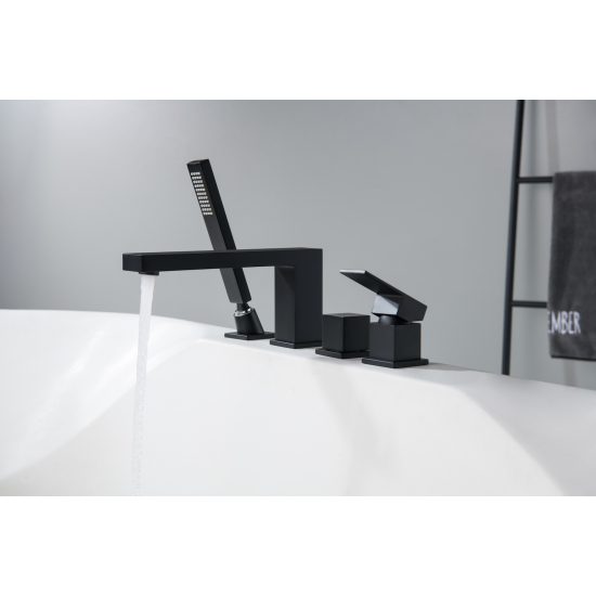 Смеситель на борт ванны TIMO Selene 2130/03Y на 4 отверстия, чёрный