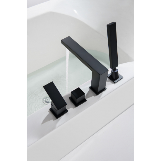 Смеситель на борт ванны TIMO Selene 2130/03Y на 4 отверстия, чёрный