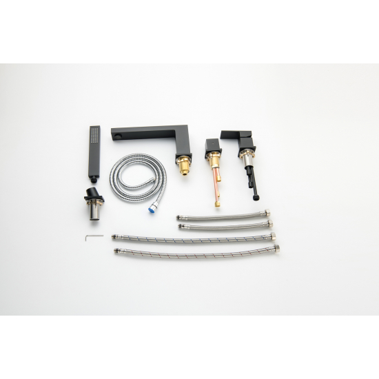 Смеситель на борт ванны TIMO Selene 2130/03Y на 4 отверстия, чёрный