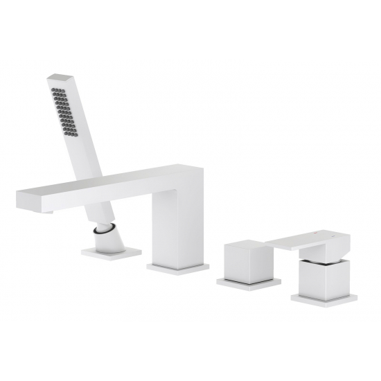 Смеситель на борт ванны TIMO Selene 2130/16Y на 4 отверстия, матовый белый