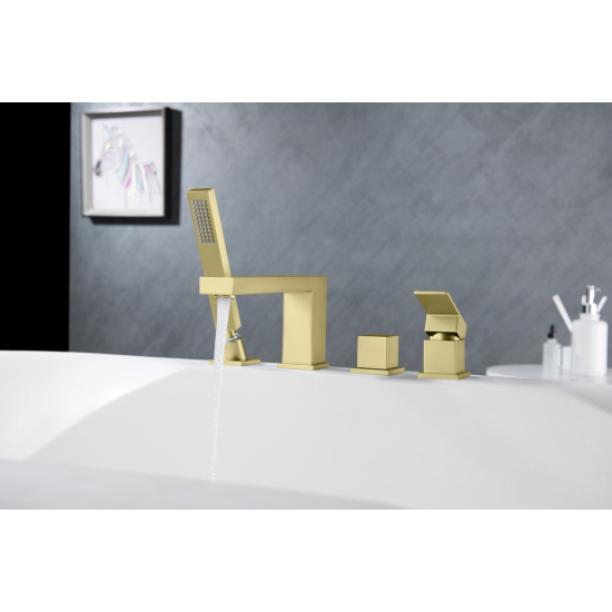 Смеситель на борт ванны TIMO Selene 2130/17Y на 4 отверстия, золото