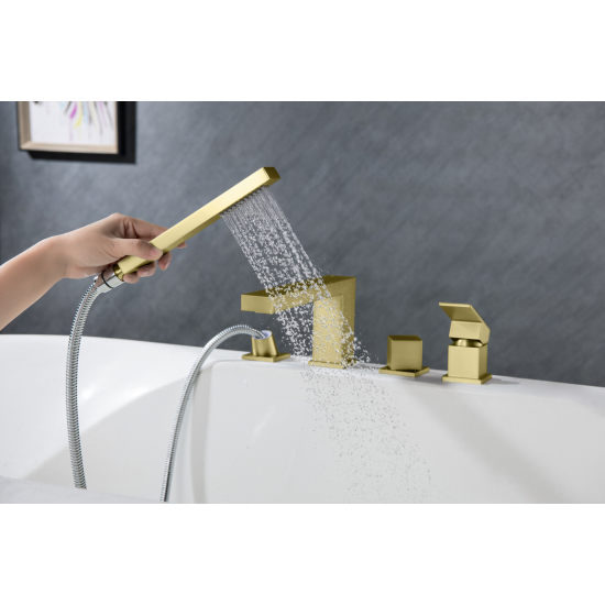 Смеситель на борт ванны TIMO Selene 2130/17Y на 4 отверстия, золото