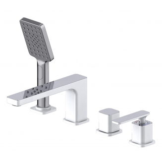 Смеситель на борт ванны TIMO Torne 4330/00-16Y на 4 отверстия белый/хром