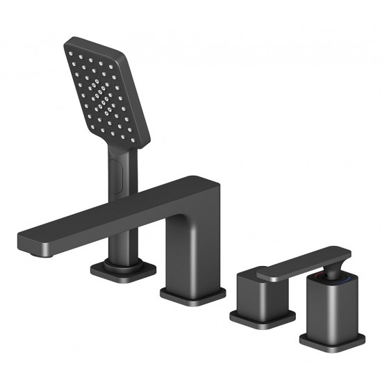 Смеситель на борт ванны TIMO Torne 4330/03Y на 4 отверстия, чёрный