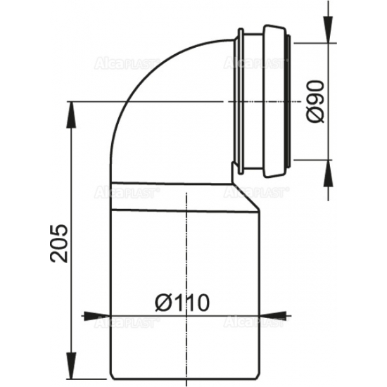 Соединительное колено AlcaPlast M906