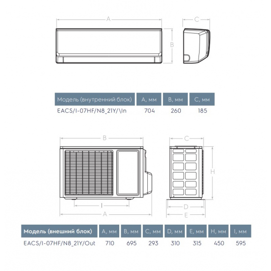 Сплит-система ELECTROLUX Fusion Ultra DC Inverter EACS/I-07HF/N8_21Y инверторного типа комплект 