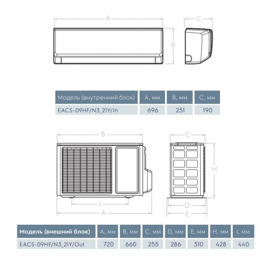 Сплит-система ELECTROLUX Fusion Ultra EACS-09HF/N3_21Y комплект (блок внутренний, блок внешний) 