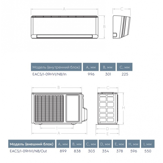 Сплит-система ELECTROLUX Viking 2.0 Super DC Inverter EACS/I-09HVI/N8_21Y инверторного типа комплект