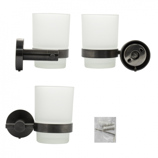 Стакан GFmark GF-78005 стекло настенный графит