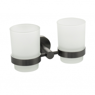 Стакан GFmark GF-78160 двойной стекло настенный графит