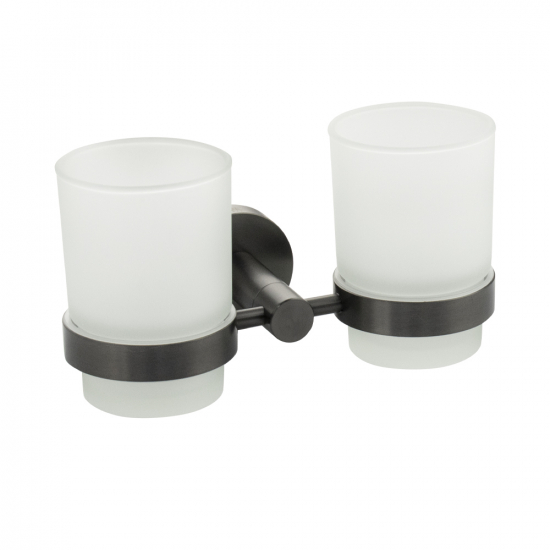 Стакан GFmark GF-78160 двойной стекло настенный графит