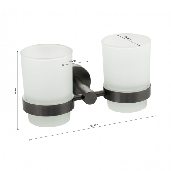 Стакан GFmark GF-78160 двойной стекло настенный графит