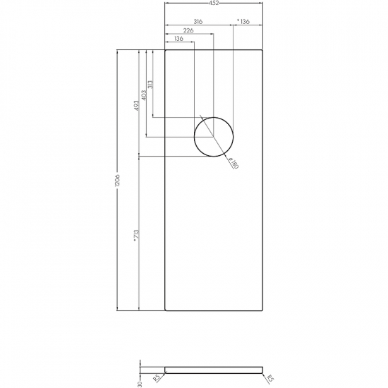 Столешница АКВАТОН Брук 120 (80+40) для одной раковины 1A204505BC010