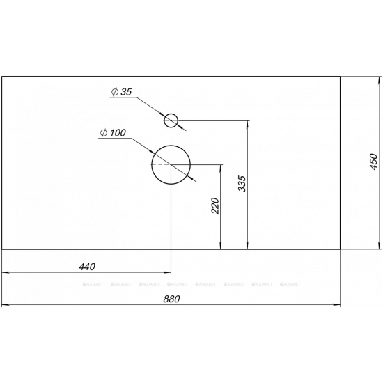 Столешница AQUANET Nova Lite 90 серый