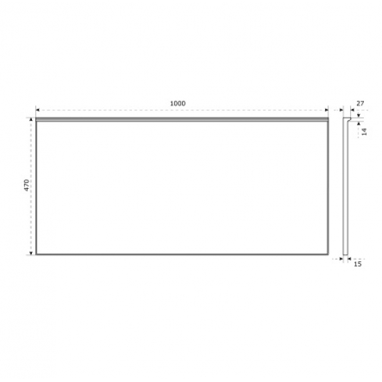 Столешница BAS 1000x470x15 белая матовая