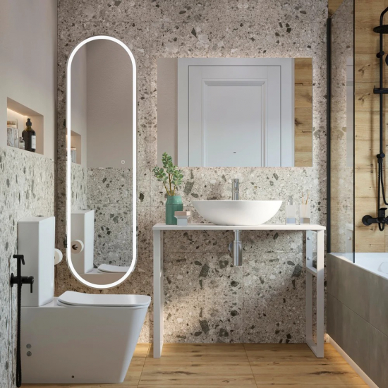 Столешница DIWO Элиста 100 белый мрамор, отверстие по центру, без кронштейнов