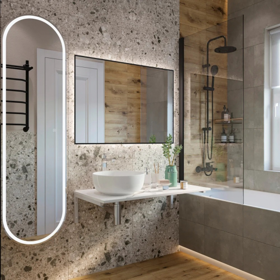 Столешница DIWO Элиста 100 белый мрамор, отверстие слева, без кронштейнов