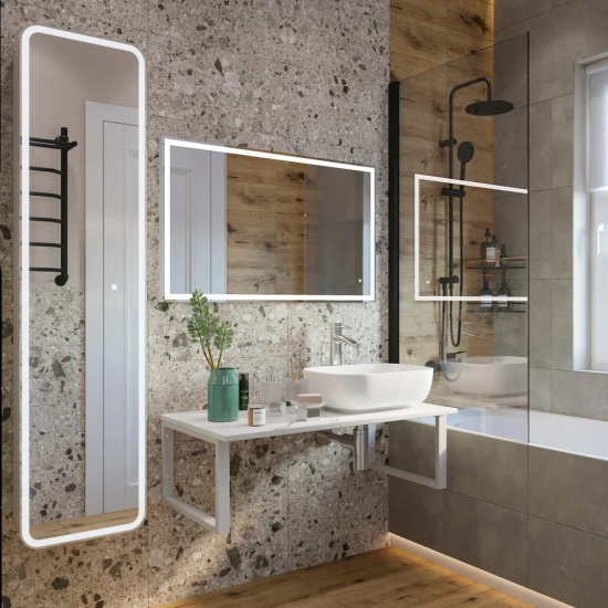 Столешница DIWO Элиста 100 белый мрамор, отверстие справа, без кронштейнов