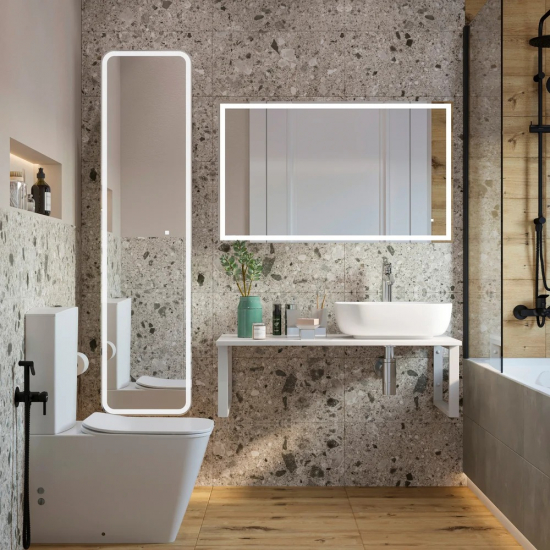 Столешница DIWO Элиста 100 белый мрамор, отверстие справа, без кронштейнов