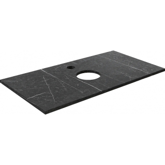 Столешница DIWO Элиста 100 черный мрамор, отверстие по центру, без кронштейнов