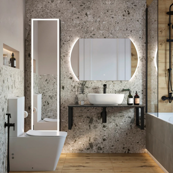 Столешница DIWO Элиста 100 черный мрамор, отверстие по центру, без кронштейнов