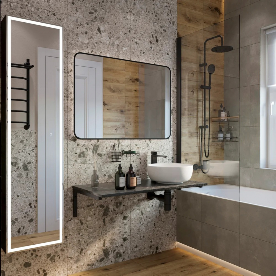 Столешница DIWO Элиста 100 черный мрамор, отверстие справа, без кронштейнов