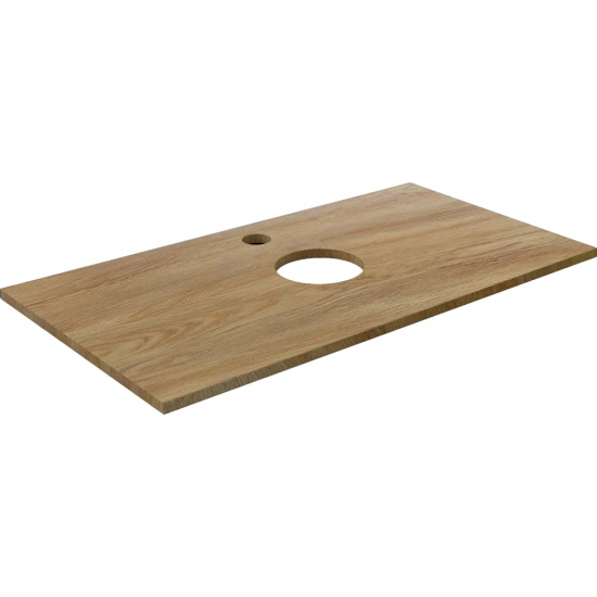 Столешница DIWO Элиста 100 светлое дерево, отверстие по центру, без кронштейнов