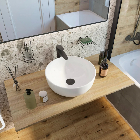 Столешница DIWO Элиста 100 светлое дерево, отверстие по центру, без кронштейнов