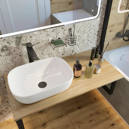 Столешница DIWO Элиста 100 светлое дерево, отверстие слева, без кронштейнов