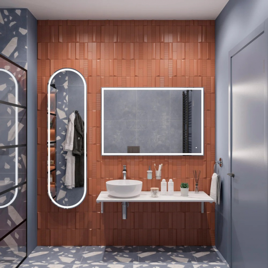 Столешница DIWO Элиста 120 белый мрамор, отверстие слева, без кронштейнов