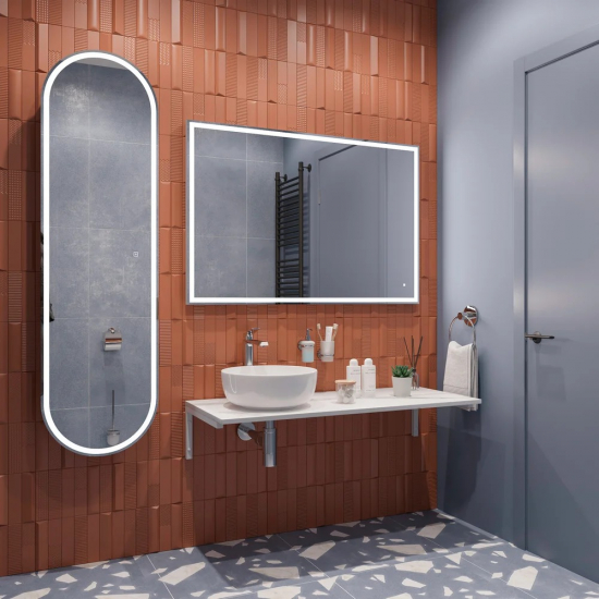 Столешница DIWO Элиста 120 белый мрамор, отверстие слева, без кронштейнов