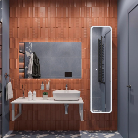 Столешница DIWO Элиста 120 белый мрамор, отверстие справа, без кронштейнов