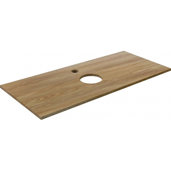 Столешница DIWO Элиста 120 светлое дерево, отверстие по центру, без кронштейнов