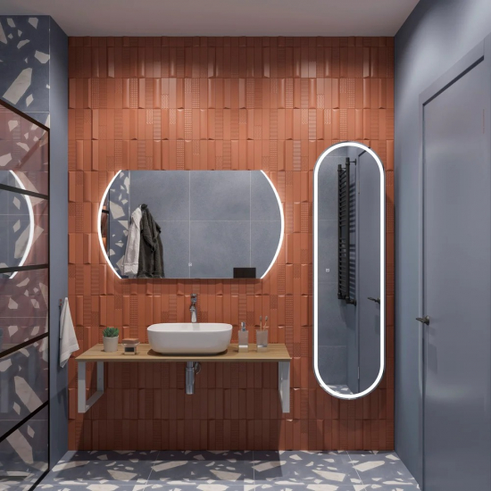 Столешница DIWO Элиста 120 светлое дерево, отверстие по центру, без кронштейнов